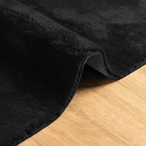 Χαλί HUARTE με Κοντό Πέλος Μαλακό/ Πλενόμενο Μαύρο 120x120 εκ.
