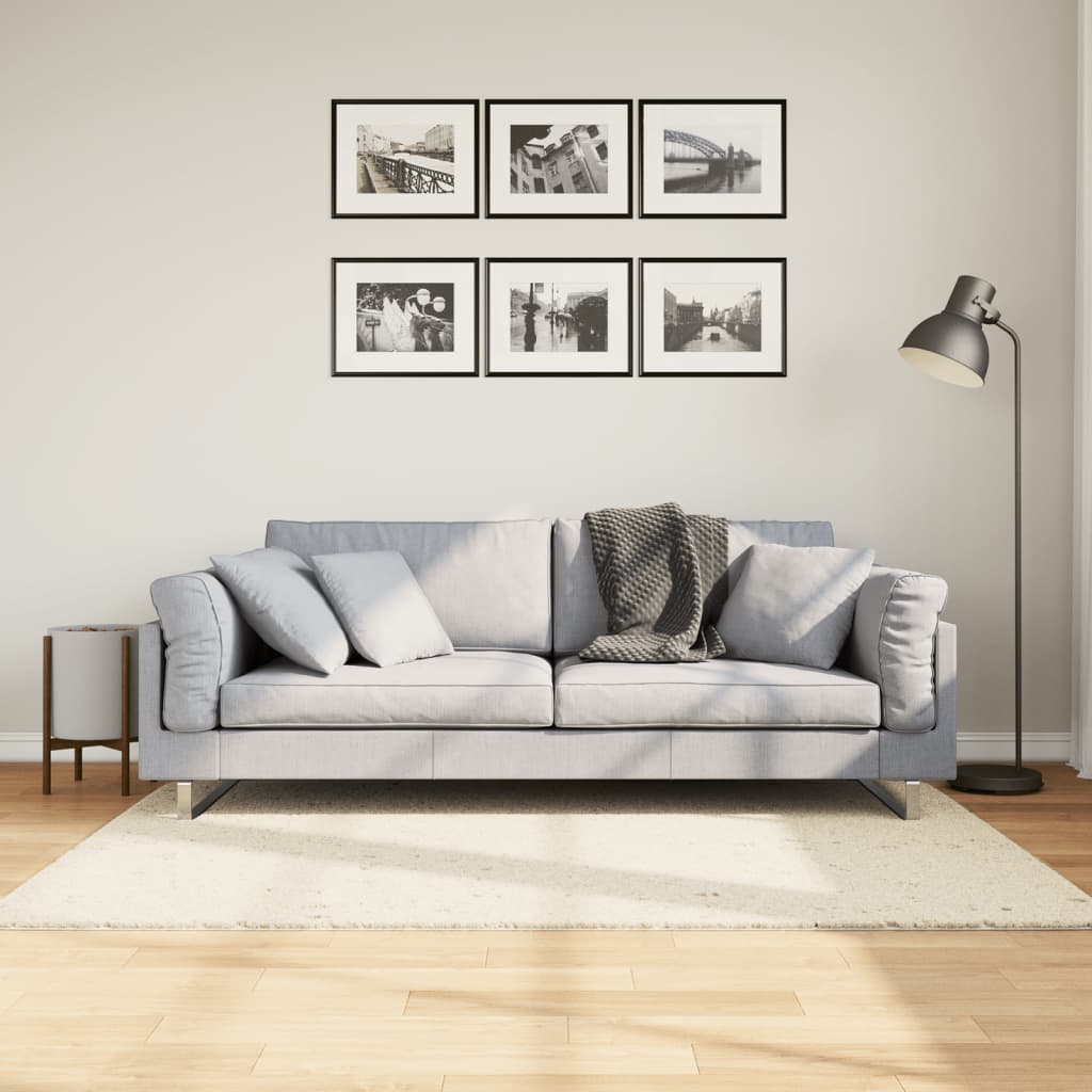 Χαλί Shaggy PAMPLONA με Ψηλό Πέλος Μοντέρνο Κρεμ 120x170 εκ. - Pakobazaar