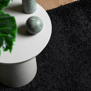 Χαλί Shaggy PAMPLONA με Ψηλό Πέλος Μοντέρνο Μαύρο 80x200 εκ.