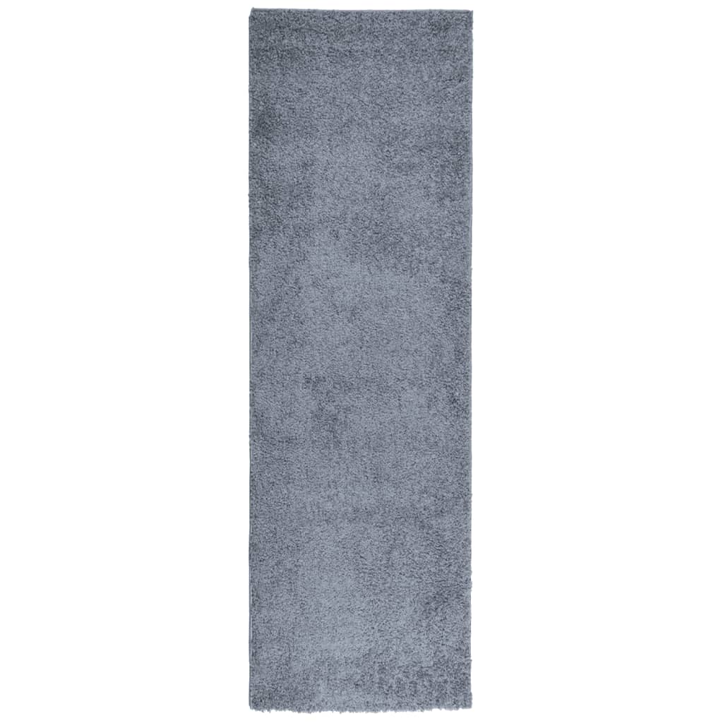 Χαλί Shaggy PAMPLONA με Ψηλό Πέλος Μοντέρνο Μπλε 80x250 εκ.