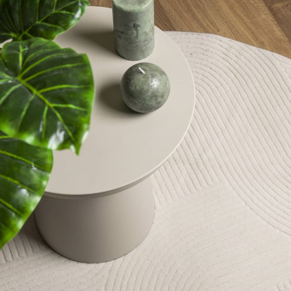 Χαλί IZA με Κοντό Πέλος Σκανδιναβική Εμφάνιση Κρεμ Ø 80 εκ.