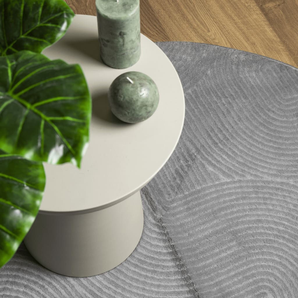 Χαλί IZA με Κοντό Πέλος Σκανδιναβική Εμφάνιση Γκρι Ø 100 εκ.