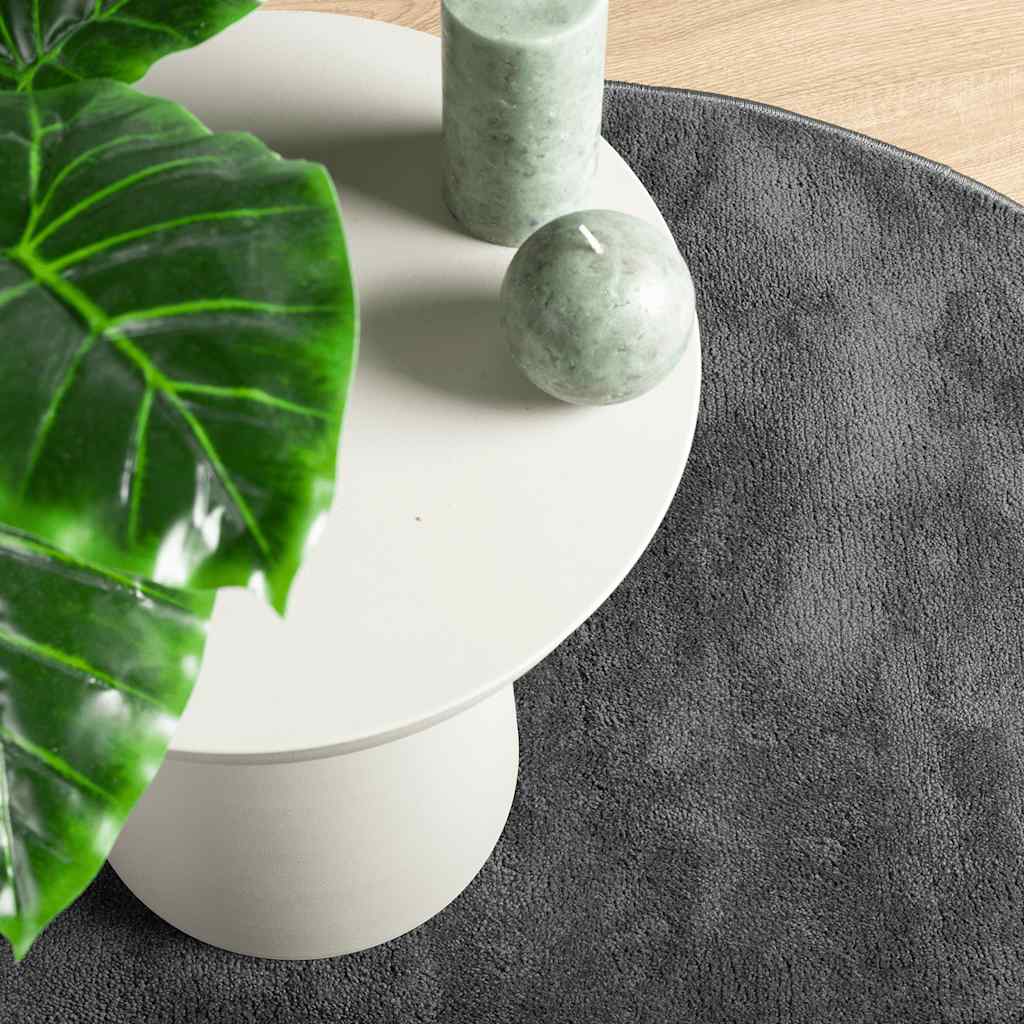 Χαλί OVIEDO με Κοντό Πέλος Ανθρακί Ø 200 εκ.