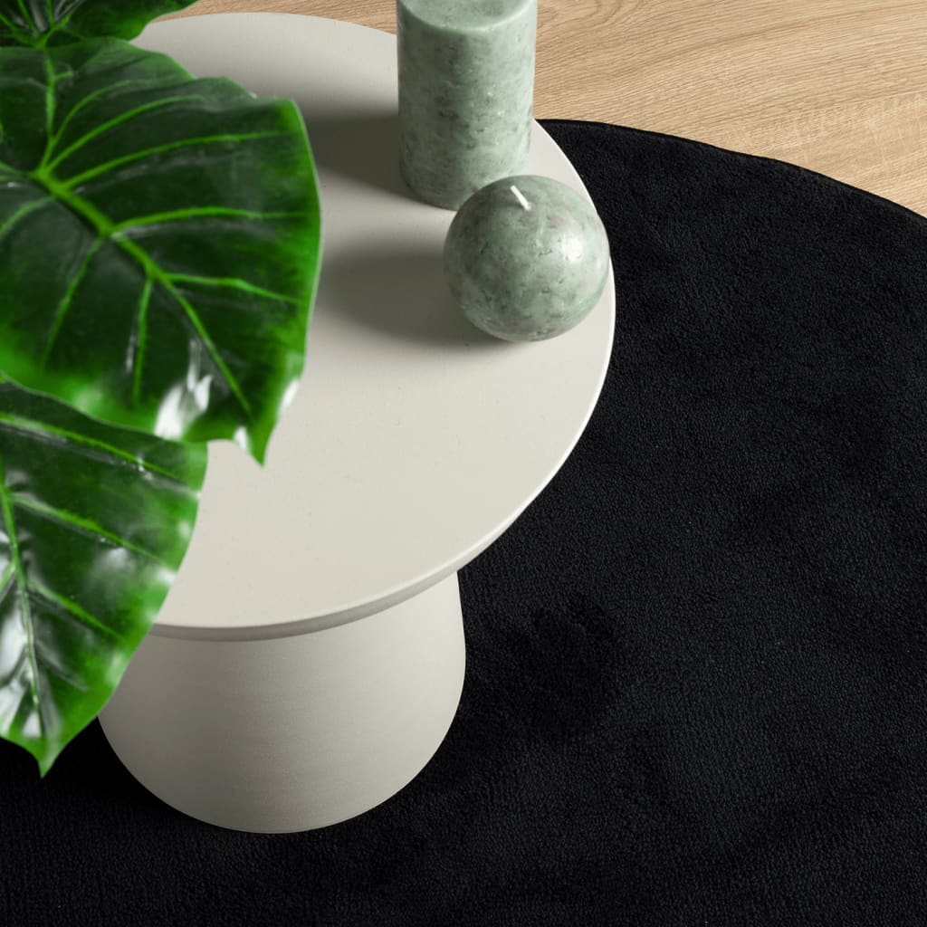 Χαλί OVIEDO με Κοντό Πέλος Μαύρο Ø 160 εκ.