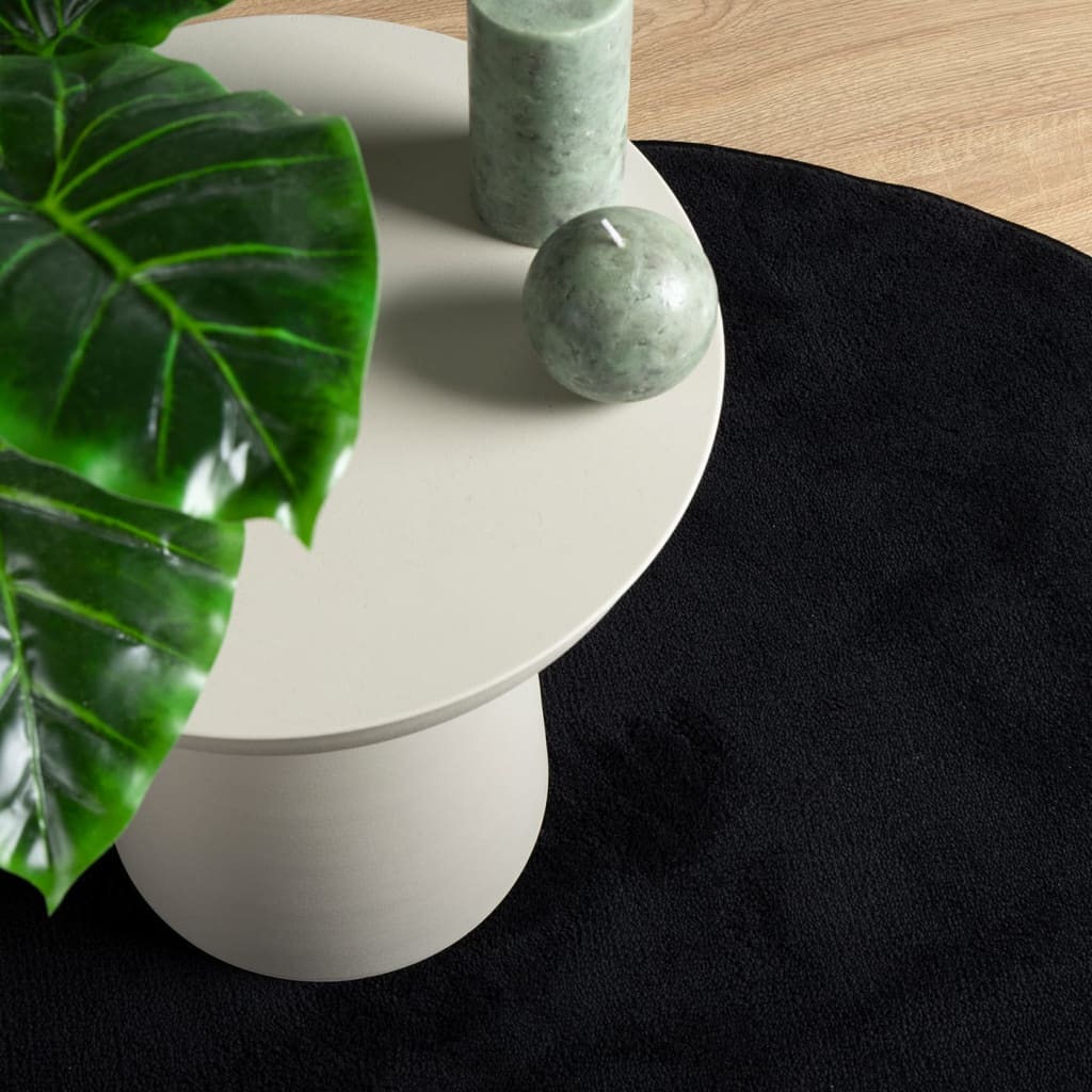 Χαλί OVIEDO με Κοντό Πέλος Μαύρο Ø 200 εκ.