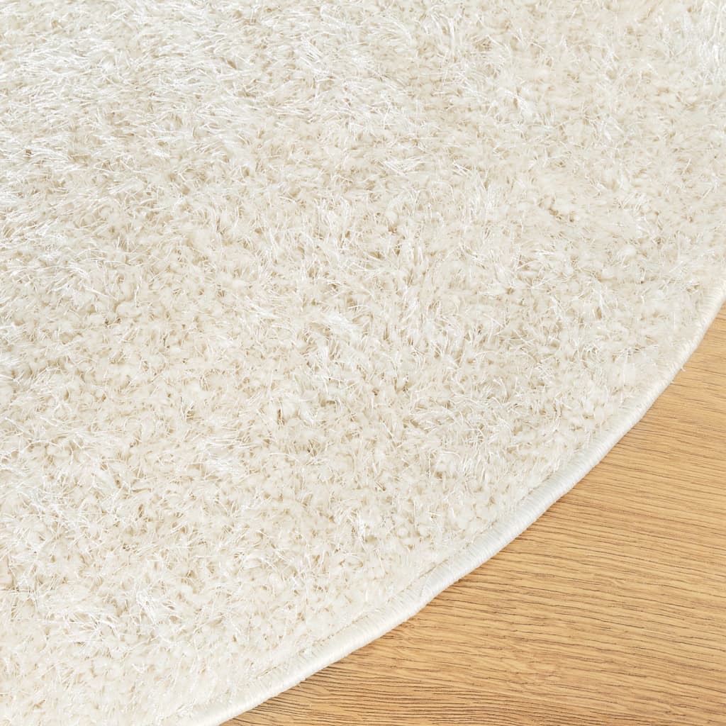 Χαλί ISTAN με Ψηλό Πέλος Γυαλιστερή Εμφάνιση Κρεμ Ø 200 εκ.