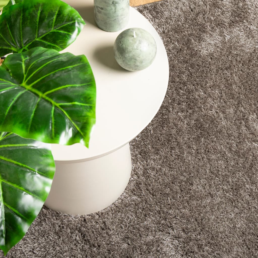 Χαλί ISTAN με Ψηλό Πέλος Γυαλιστερή Εμφάνιση Γκρι 140x200 εκ.