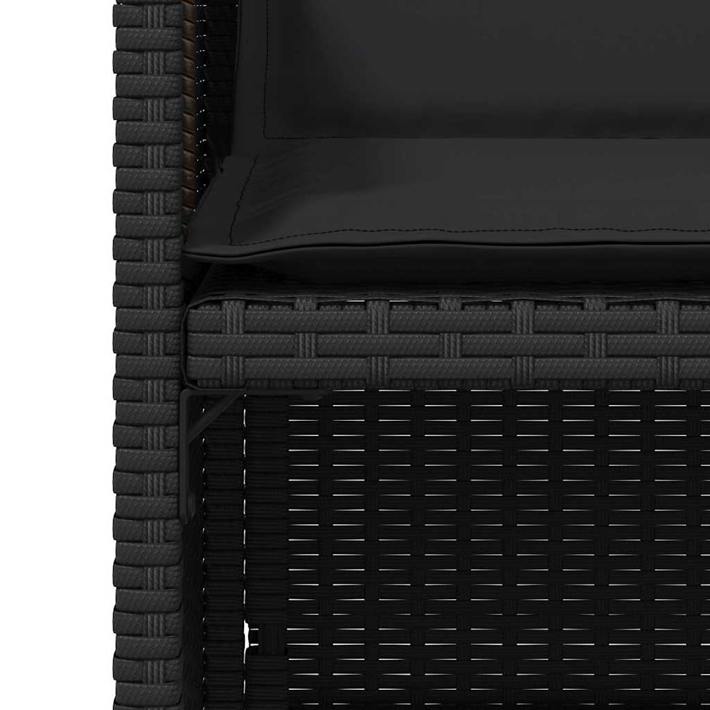 Καρέκλες Κήπου 4 τεμ. Μαύρες από Συνθετικό Ρατάν με Μαξιλάρια