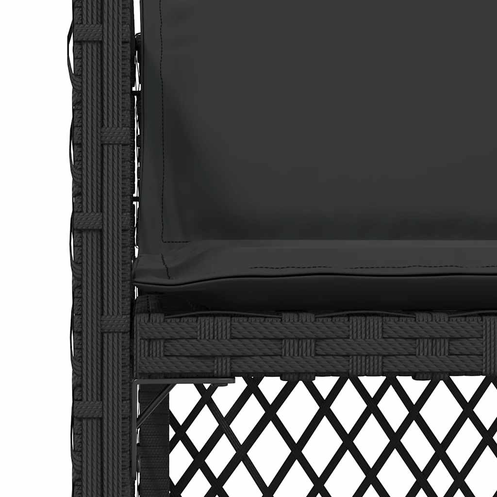 Καρέκλες Κήπου 4 τεμ. Μαύρες από Συνθετικό Ρατάν με Μαξιλάρια - Pakobazaar