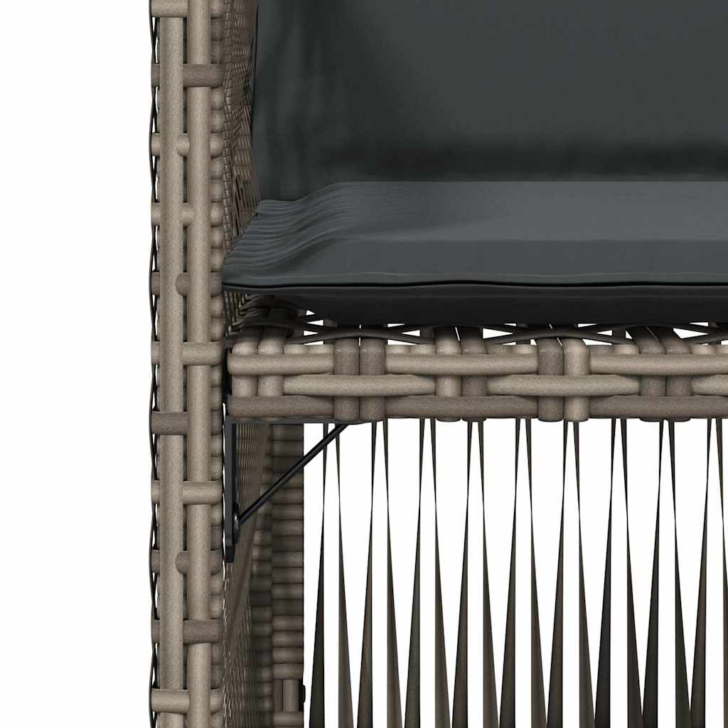 Καρέκλες Κήπου 4 τεμ. Γκρι από Συνθετικό Ρατάν με Μαξιλάρια