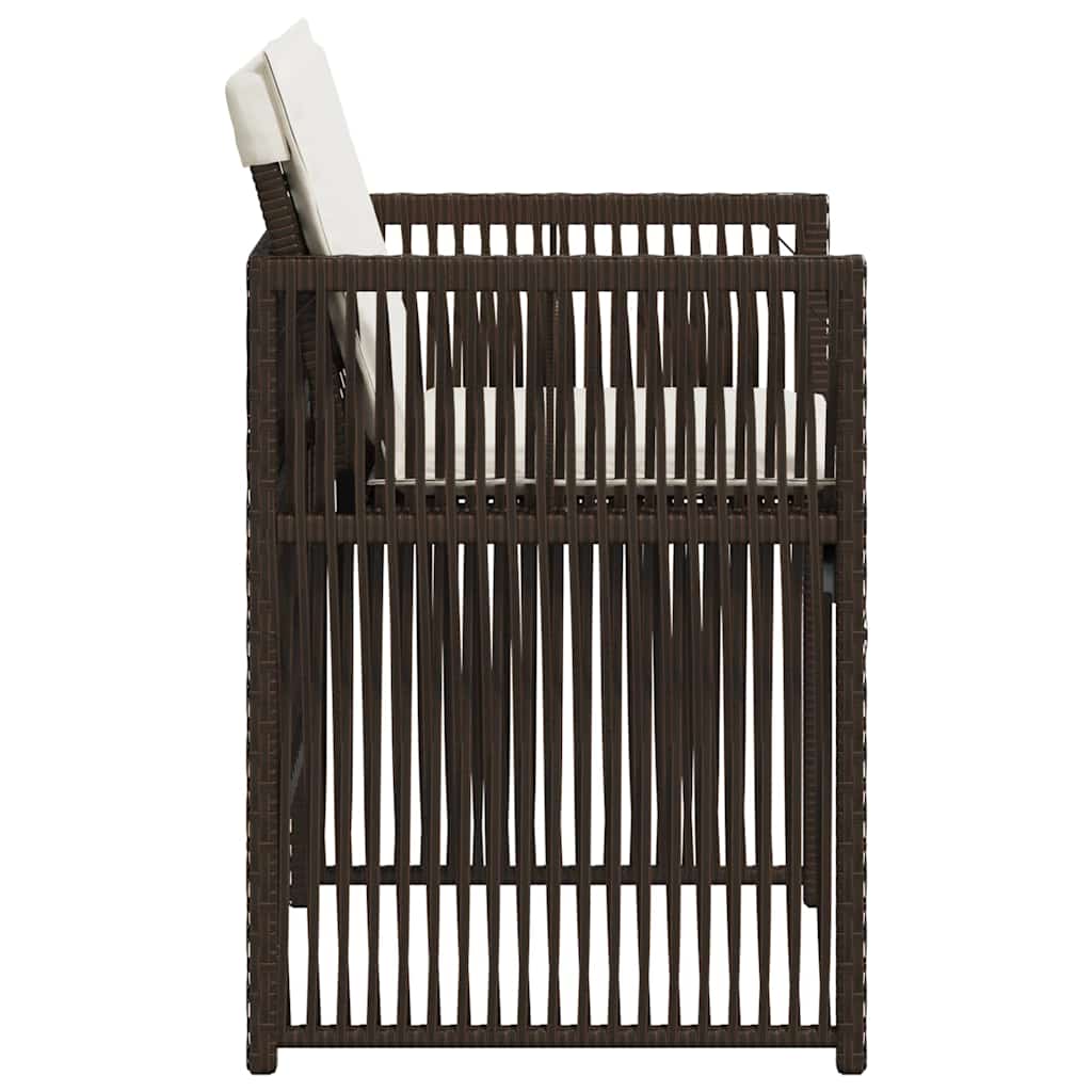 Καρέκλες Κήπου 4 τεμ. Καφέ Συνθ. Ρατάν Μαξιλάρια