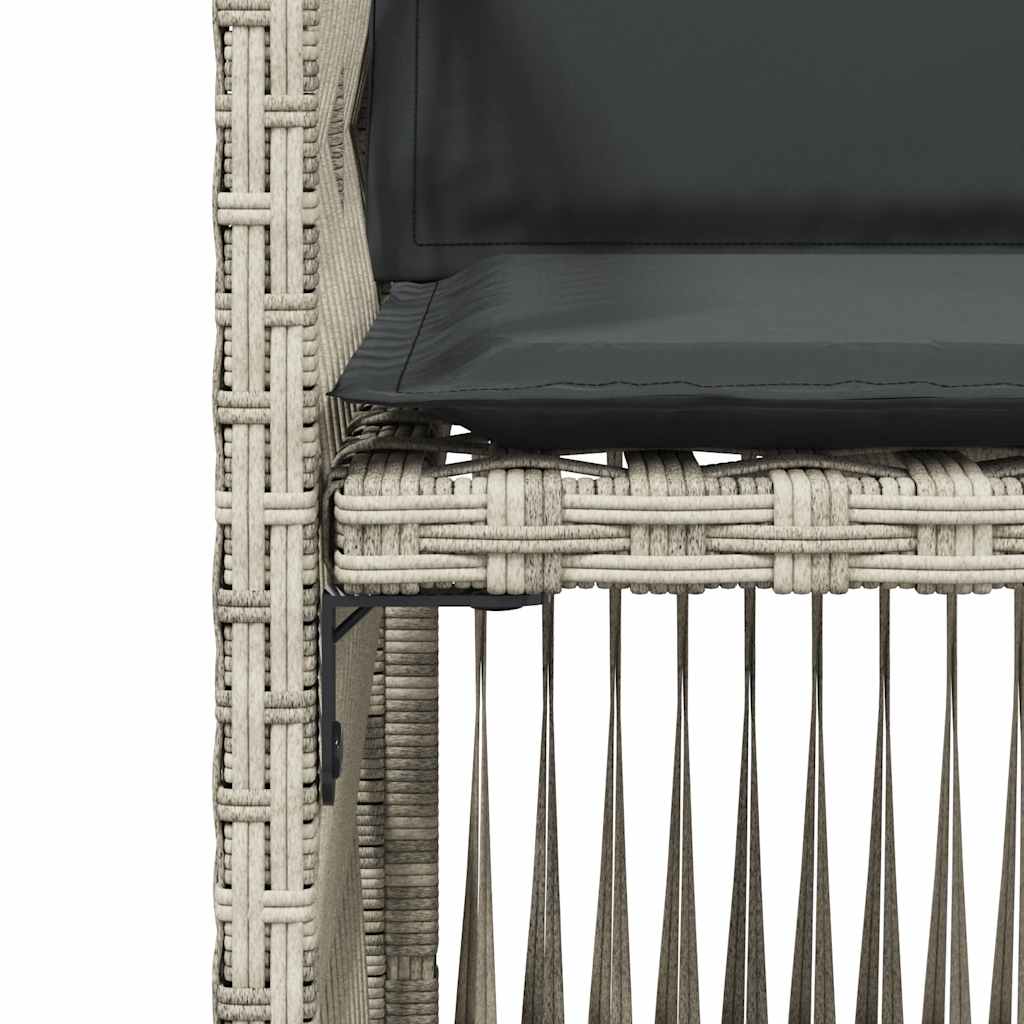Καρέκλες Κήπου 4 τεμ. Αν. Γκρι από Συνθετικό Ρατάν με Μαξιλάρια