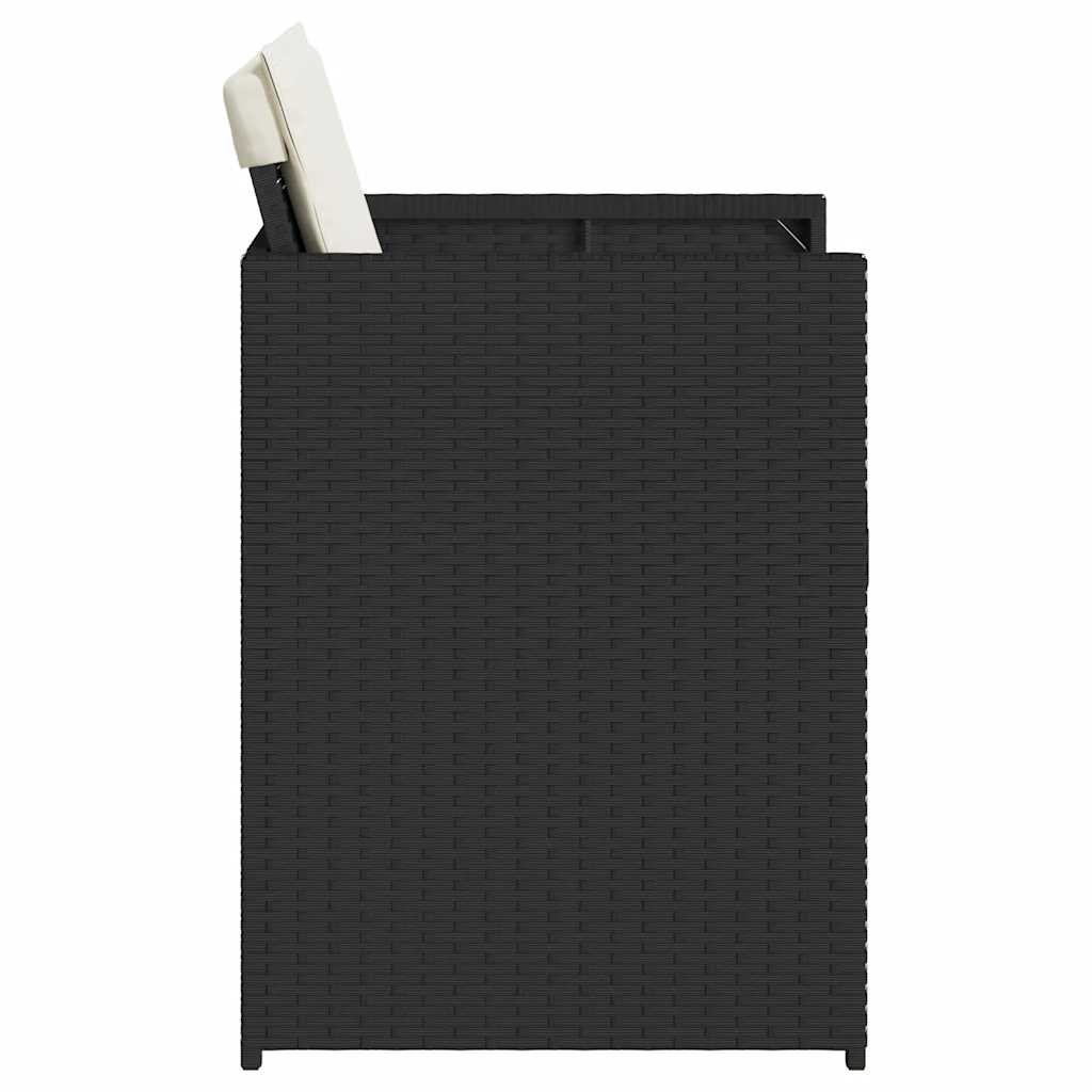 Καρέκλες Κήπου 4 τεμ. Μαύρες από Συνθετικό Ρατάν με Μαξιλάρια