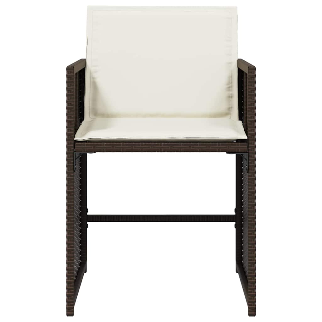 Καρέκλες Κήπου 4 τεμ. Καφέ Συνθ. Ρατάν Μαξιλάρια