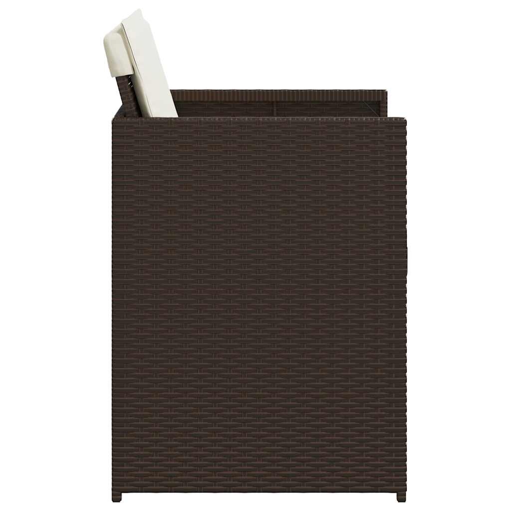 Καρέκλες Κήπου 4 τεμ. Καφέ Συνθ. Ρατάν Μαξιλάρια