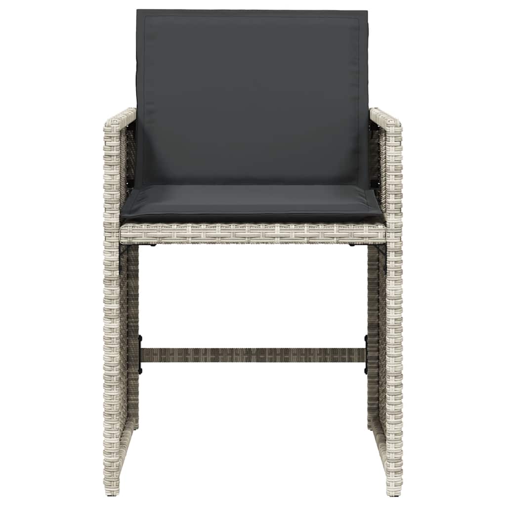 Καρέκλες Κήπου 4 τεμ. Αν. Γκρι από Συνθετικό Ρατάν με Μαξιλάρια