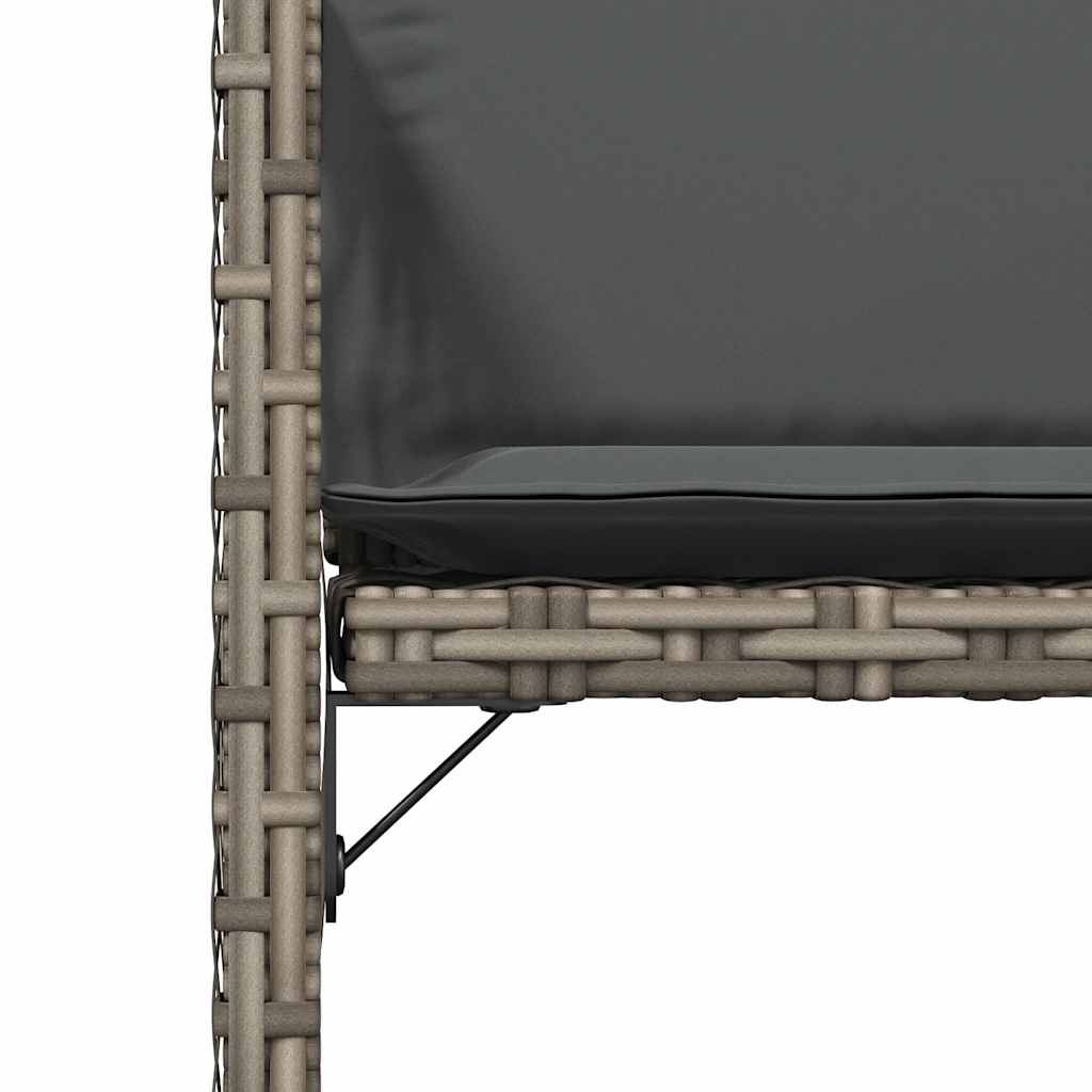 Καρέκλες Κήπου 4 τεμ. Γκρι από Συνθετικό Ρατάν με Μαξιλάρια