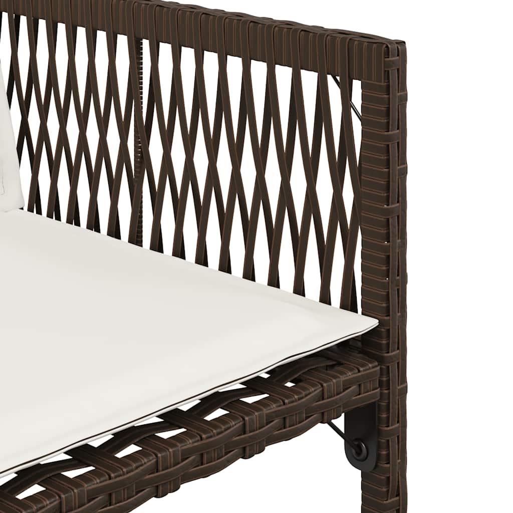 Καρέκλες Κήπου 4 τεμ. Καφέ Συνθ. Ρατάν Μαξιλάρια