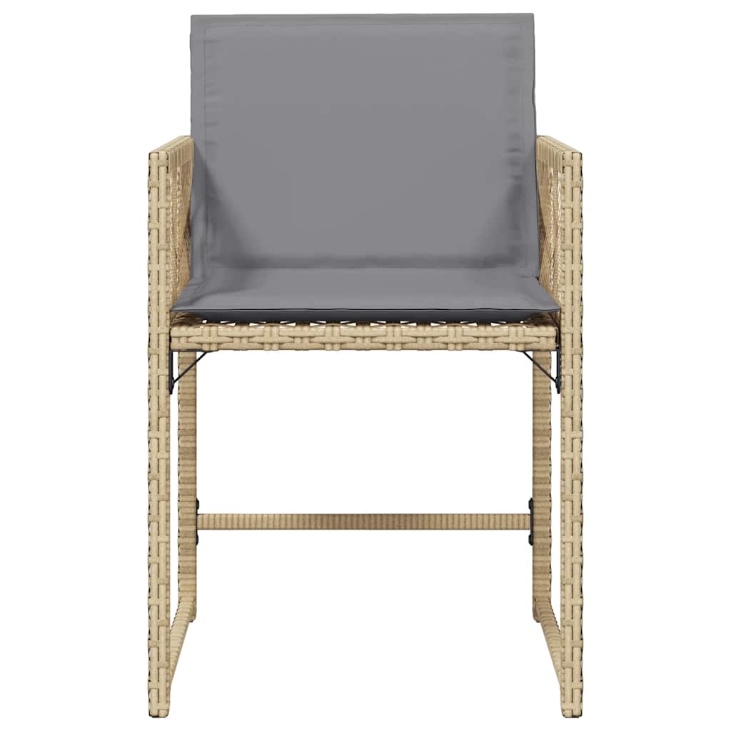 Καρέκλες Κήπου 4 τεμ. Μικτό Μπεζ Συνθετικό Ρατάν με Μαξιλάρια - Pakobazaar