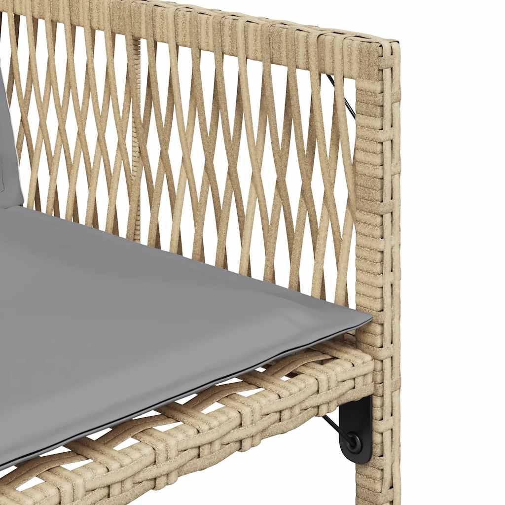 Καρέκλες Κήπου 4 τεμ. Μικτό Μπεζ Συνθετικό Ρατάν με Μαξιλάρια - Pakobazaar