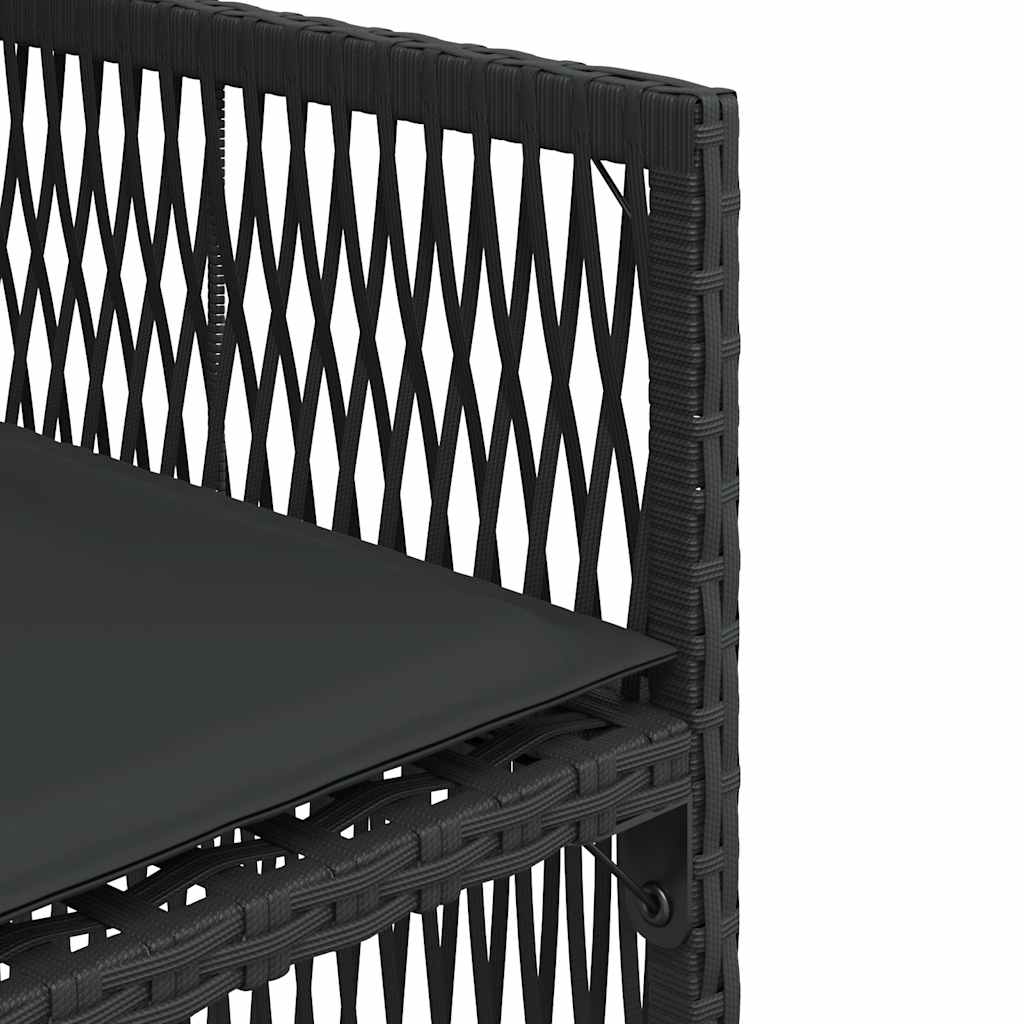 Καρέκλες Κήπου 4 τεμ. Μαύρες από Συνθετικό Ρατάν με Μαξιλάρια