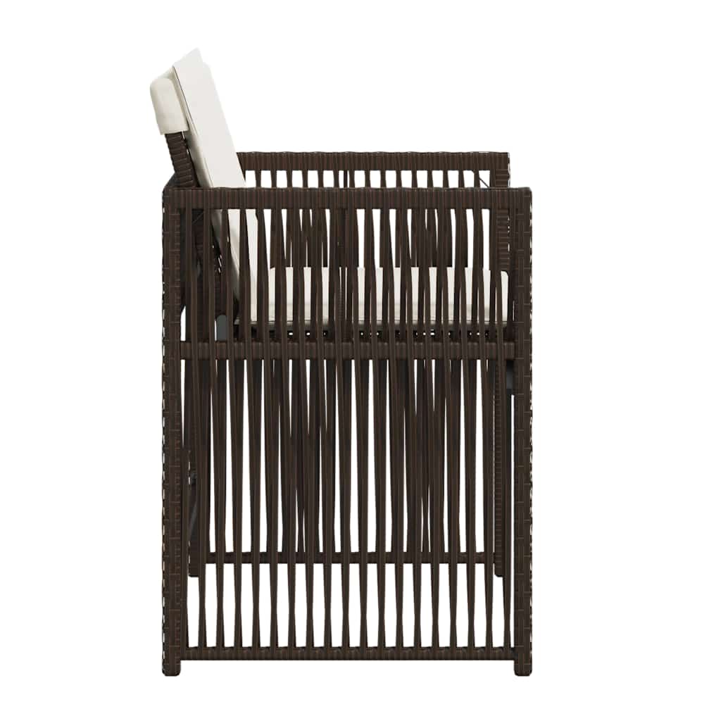 Καρέκλες Κήπου 4 τεμ. Καφέ Συνθ. Ρατάν Μαξιλάρια