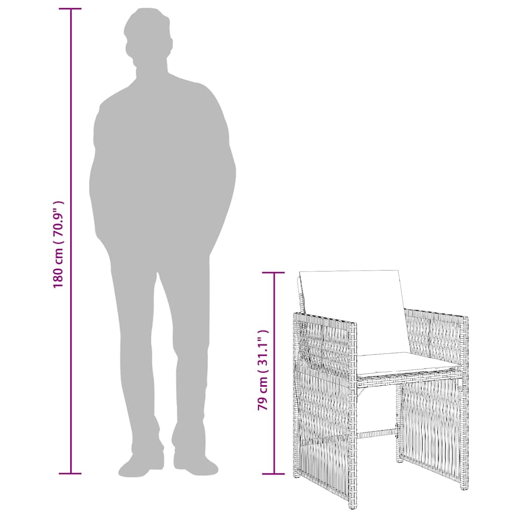 Καρέκλες Κήπου 4 τεμ. Μπεζ Συνθετικό Ρατάν με Μαξιλάρια