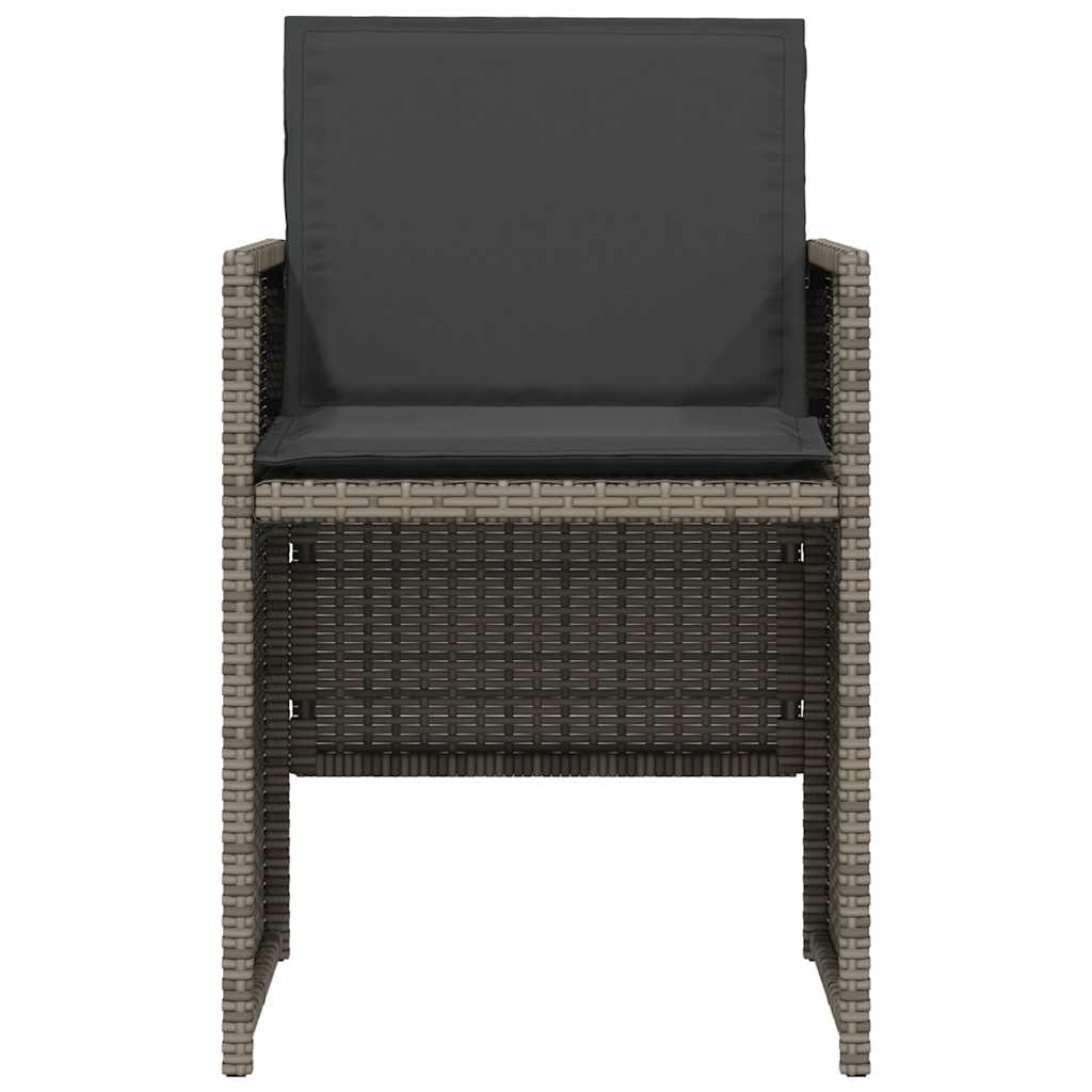 Σετ Επίπλων Bistro 3 τεμ Γκρι Συνθετικό Ρατάν με Μαξιλάρια