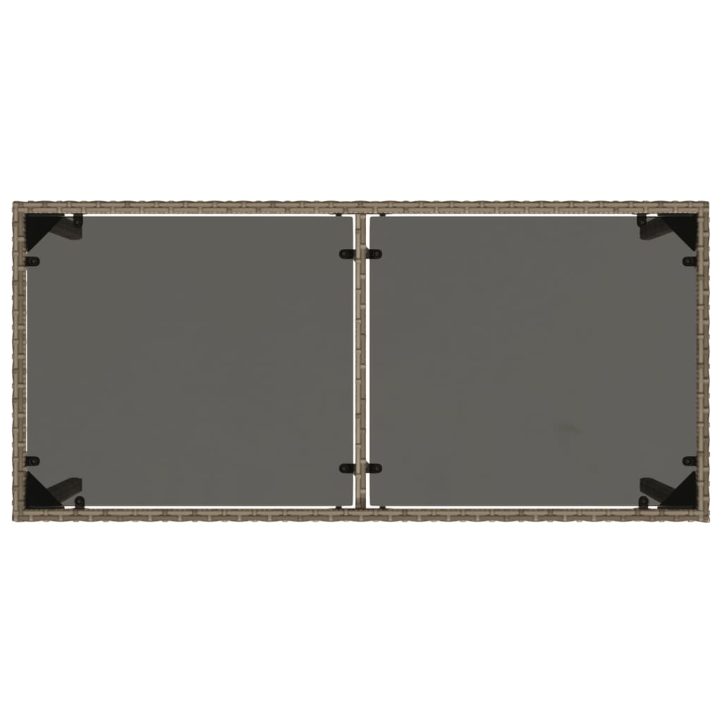 Τραπέζι Κήπου με Γυάλινη Επιφάνεια Γκρι 115x54x74 εκ Συνθ.Ρατάν