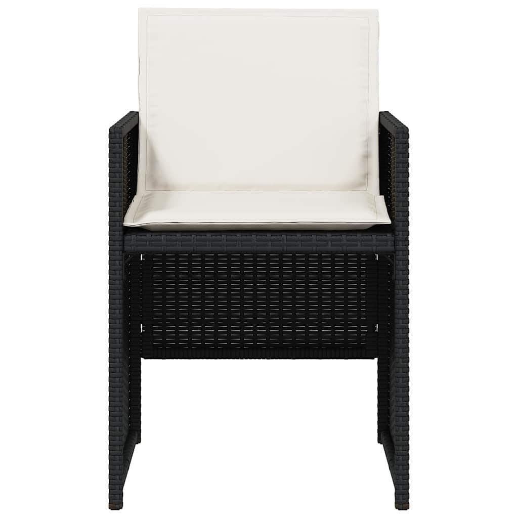 Σετ Τραπεζαρίας Κήπου 5 Τεμαχίων Μαύρο Συνθ. Ρατάν με Μαξιλάρια