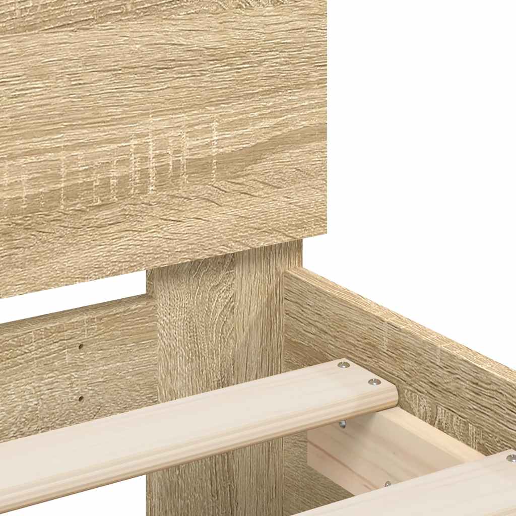 Πλαίσιο Κρεβατιού με Κεφαλάρι Sonoma Δρυς 100x200εκ. Επεξ. Ξύλο - Pakobazaar