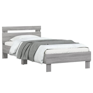 Πλαίσιο Κρεβατιού με Κεφαλάρι Γκρι Sonoma 90x200 εκ. Επεξ. Ξύλο - Pakobazaar