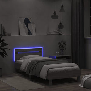 Πλαίσιο Κρεβατιού με Κεφαλάρι και LED Γκρι sonoma 100 x 200 εκ. - Pakobazaar