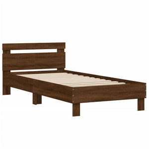 Πλαίσιο Κρεβατιού με Κεφαλάρι και LED Καφέ δρυς 100 x 200 εκ. - Pakobazaar