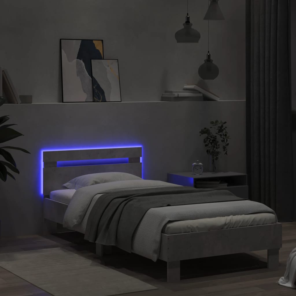 Πλαίσιο Κρεβατιού με Κεφαλάρι και LED 90 x 200 εκ. - Pakobazaar