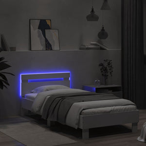 Πλαίσιο Κρεβατιού με Κεφαλάρι/LED Λευκό 90 x 190 εκ. - Pakobazaar