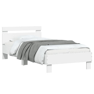 Πλαίσιο Κρεβατιού με Κεφαλάρι/LED Λευκό 90 x 190 εκ. - Pakobazaar