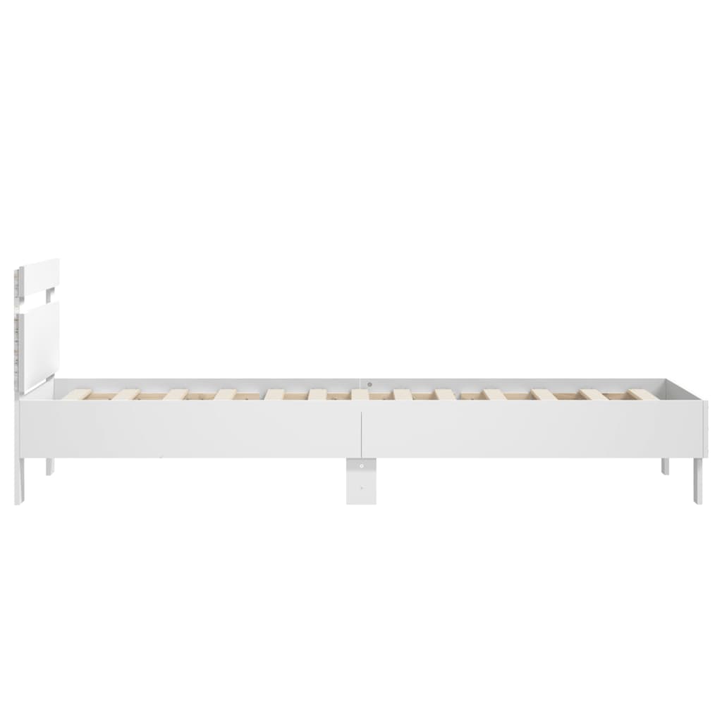 Πλαίσιο Κρεβατιού με Κεφαλάρι/LED Λευκό 90 x 190 εκ. - Pakobazaar