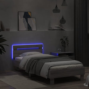 Πλαίσιο Κρεβατιού με Κεφαλάρι και LED Γκρι sonoma 75 x 190 εκ.
