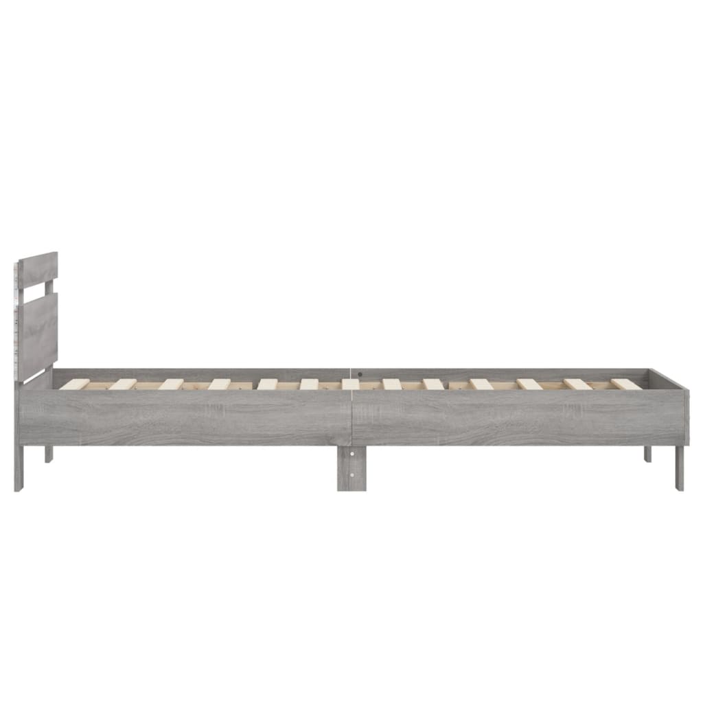 Πλαίσιο Κρεβατιού με Κεφαλάρι και LED Γκρι sonoma 75 x 190 εκ.