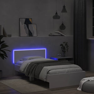 Πλαίσιο Κρεβατιού με Κεφαλάρι και LED Λευκό 100 x 200 εκ. - Pakobazaar