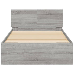 Πλαίσιο Κρεβατιού με Κεφαλάρι και LED Γκρι sonoma 100 x 200 εκ. - Pakobazaar