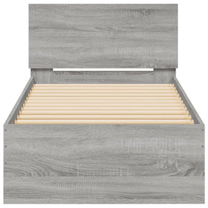 Πλαίσιο Κρεβατιού με Κεφαλάρι και LED Γκρι sonoma 90 x 200 εκ. - Pakobazaar