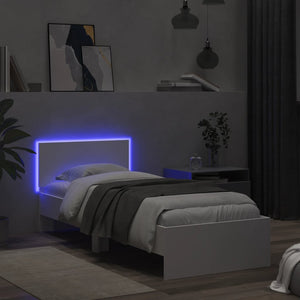 Πλαίσιο Κρεβατιού με Κεφαλάρι/LED Λευκό 90 x 190 εκ. - Pakobazaar