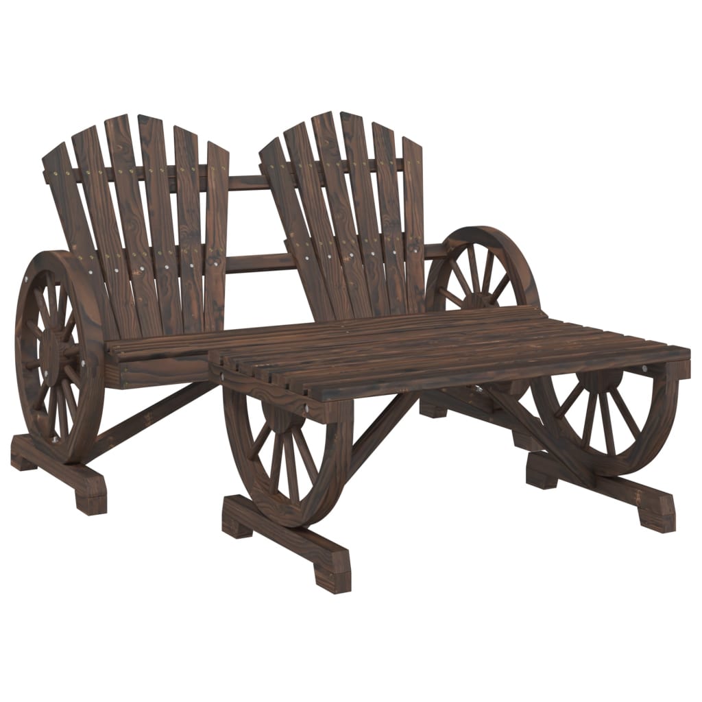 Σαλόνι Κήπου Σετ 2 Τεμαχίων από Μασίφ Ξύλο Ελάτης