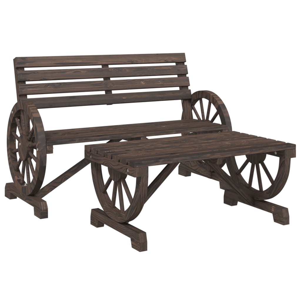 Σαλόνι Κήπου Σετ 2 Τεμαχίων από Μασίφ Ξύλο Ελάτης