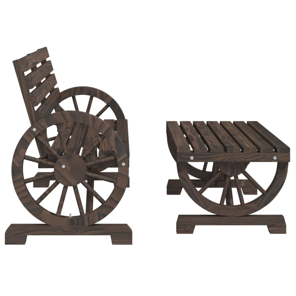 Σαλόνι Κήπου Σετ 2 Τεμαχίων από Μασίφ Ξύλο Ελάτης