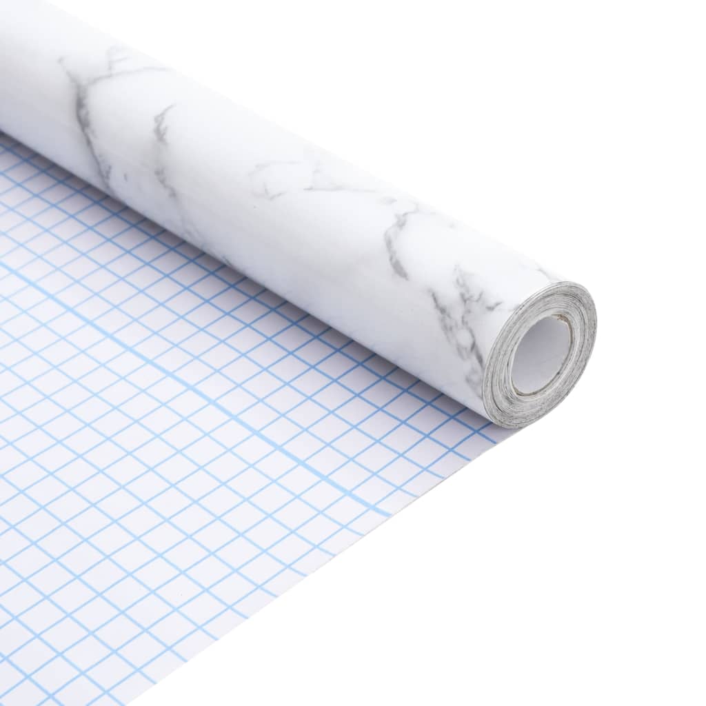 Αυτοκόλλητο Επίπλων Μάρμαρο Λευκό 90 x 500 εκ. από PVC - PAKOBAZAAR