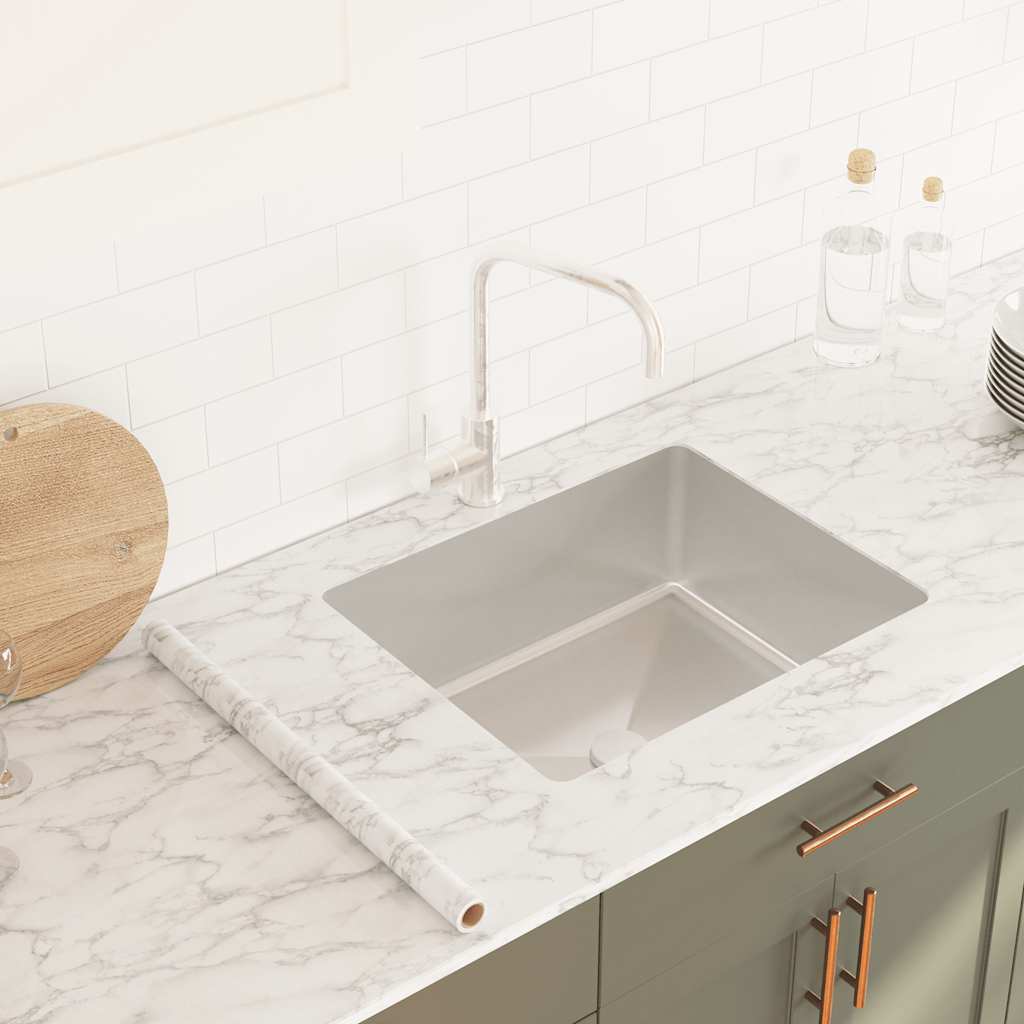 Αυτοκόλλητο Επίπλων Μάρμαρο Λευκό 90 x 500 εκ. από PVC - PAKOBAZAAR