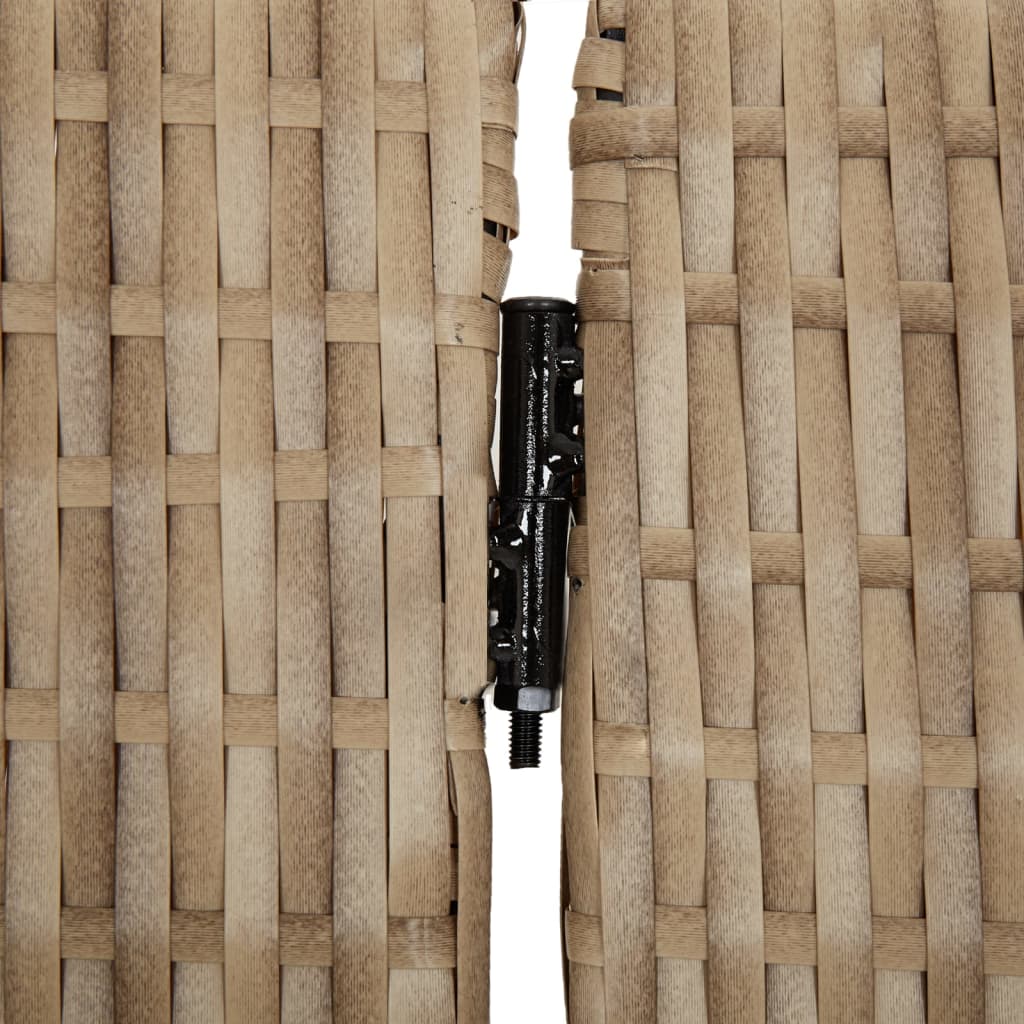 Διαχωριστικό Δωματίου 5 Πάνελ Μπεζ από Συνθετικό Ρατάν